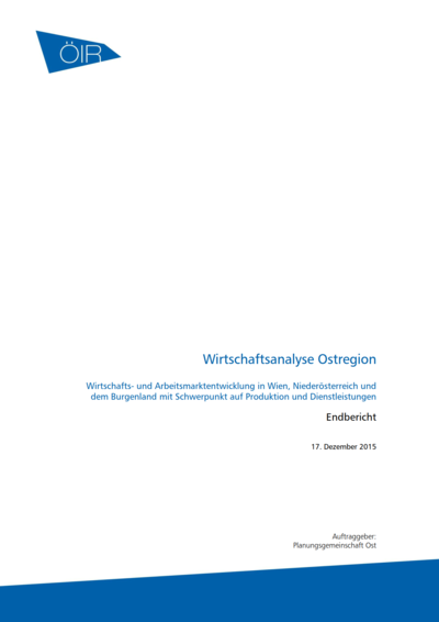 Titelbild Wirtschaftsanalyse Ostregion