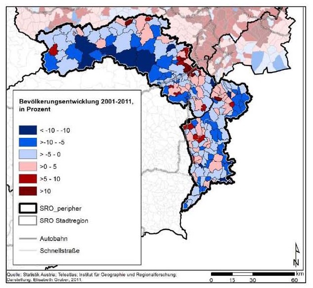 Bevölkerungsentwicklung 2001-2011; aus SRO peripher Süd Ergebnisbericht