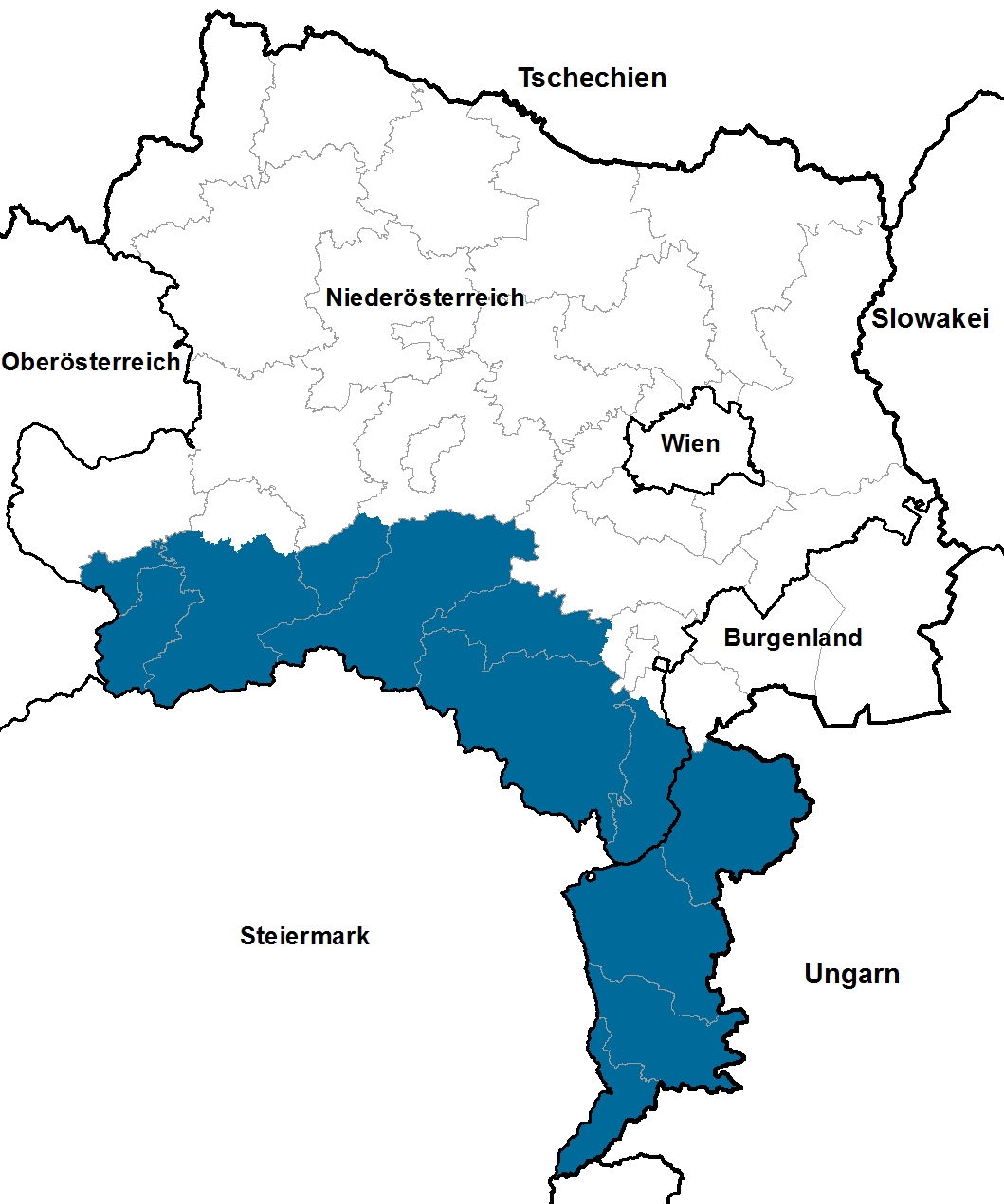 Abgrenzung Planungsregion Süd